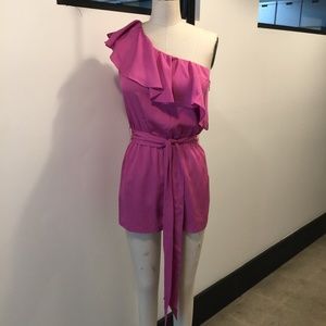 Bebe Ruffle Shoulder Romper